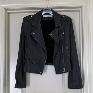 IRO Gray Ashville Leather BikerJacket